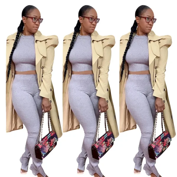 Women Fashion Casual Solid Color Long Coat - Image 2