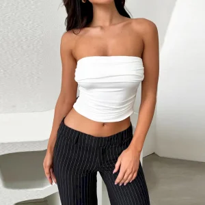Summer Women Fashion Sexy Solid Color Tube Top
