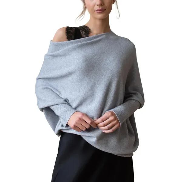 Autumn Winter Women Fashion Solid Color Long Sleeve Knitted Sweater - Image 5