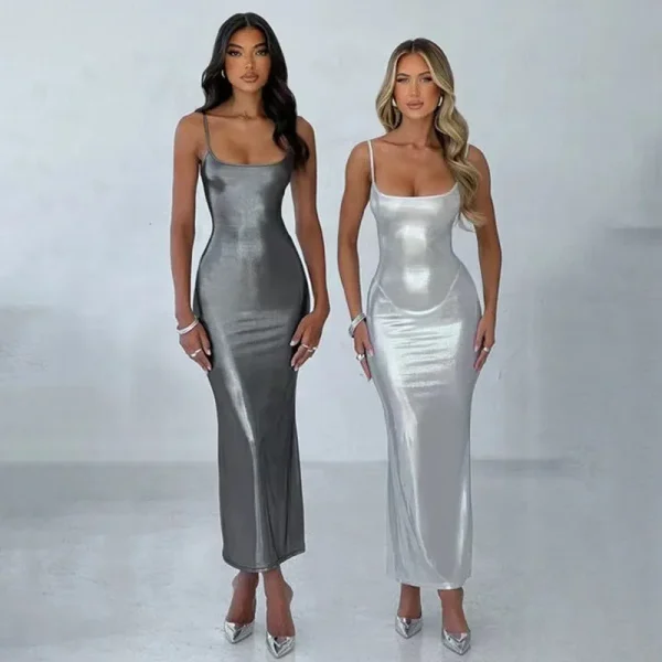 Women Fashion Sexy Strap Tight Maxi Dress - Image 2