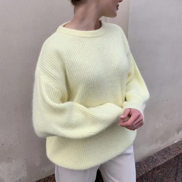 Autumn And Winter Imitation Mink Fur Women Cozy Style Loose Soft Knitted Sweater - Image 4