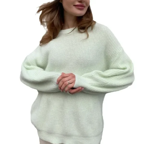 Autumn And Winter Imitation Mink Fur Women Cozy Style Loose Soft Knitted Sweater - Image 5