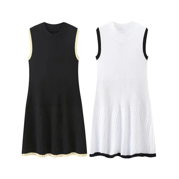 Women Fashion Sleeveless Pleated Dress - Image 5