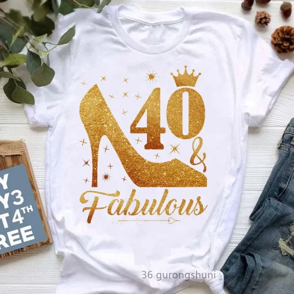 Plus Size Birthday Letter Casual Plus Size Women Short-Sleeved T-Shirt