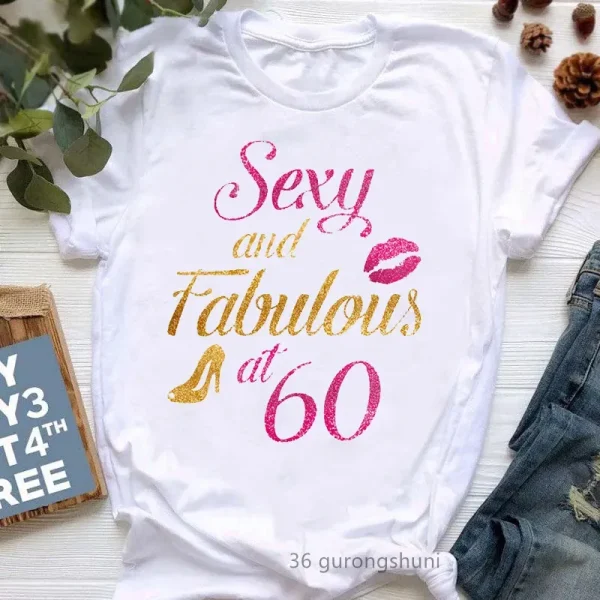 Plus Size Birthday Letter Casual Plus Size Women Short-Sleeved T-Shirt - Image 8