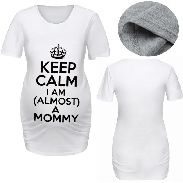 Valentine Day Pregnant Women'S Crown Letter Printed Round Neck Short Sleeve Couple T-Shirt - Image 2