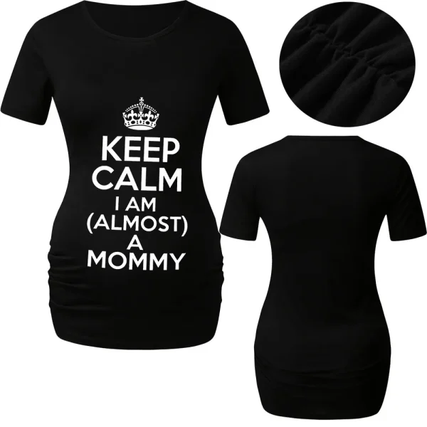 Valentine Day Pregnant Women'S Crown Letter Printed Round Neck Short Sleeve Couple T-Shirt - Image 5
